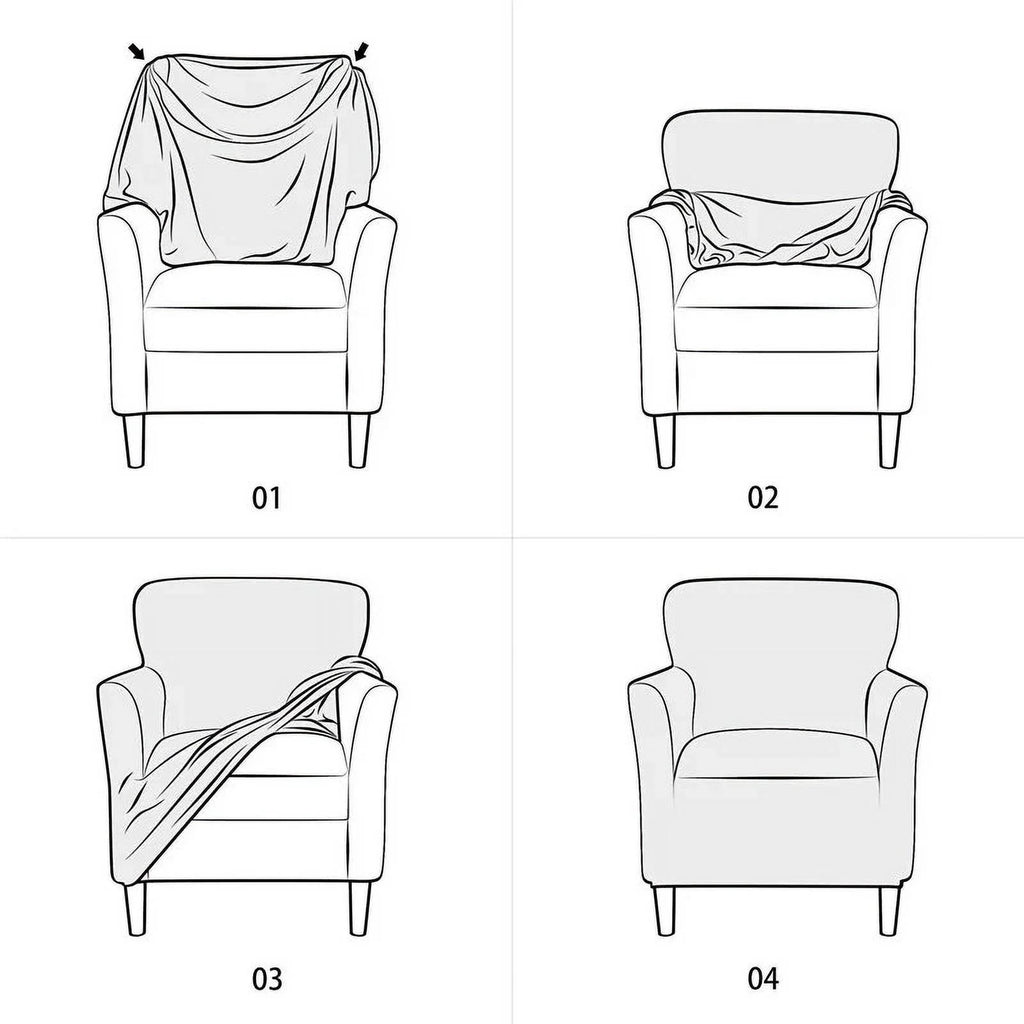 Waterproof Stretch Armchair Slipcover Solid Furniture Protector T560