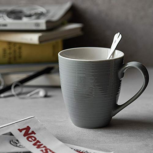 DOWAN Coffee Mugs Set of 6, 17 Oz Ceramic Cups with Handle, White W20665
