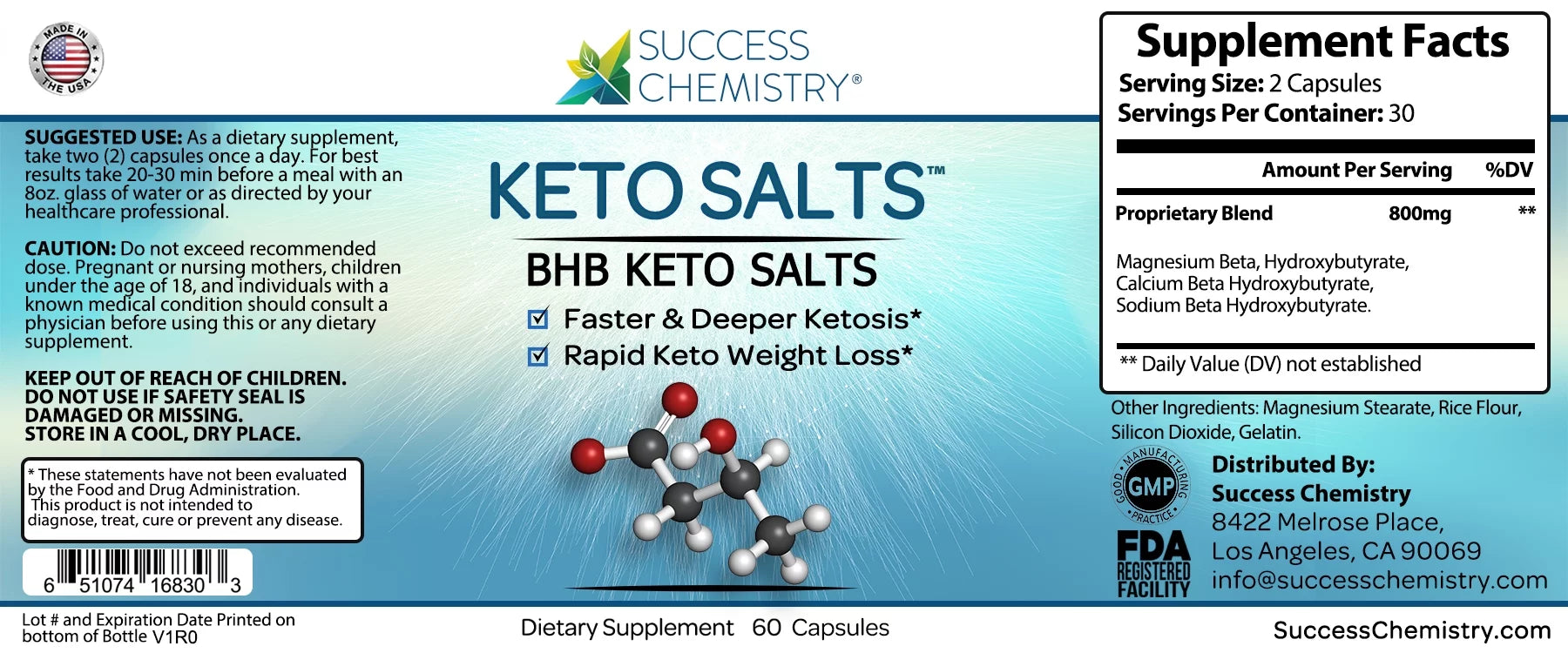 BHB Keto Salts by Success Chemistry® Keto Core with Minerals Supplement C749255