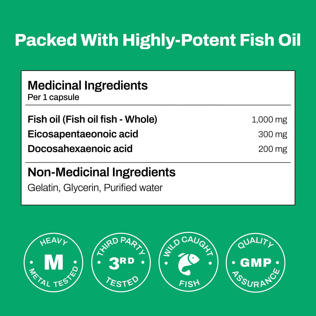 Vitasave Omega 3 Fish Oil Supplement, 3000mg, 120 Softgels J920112