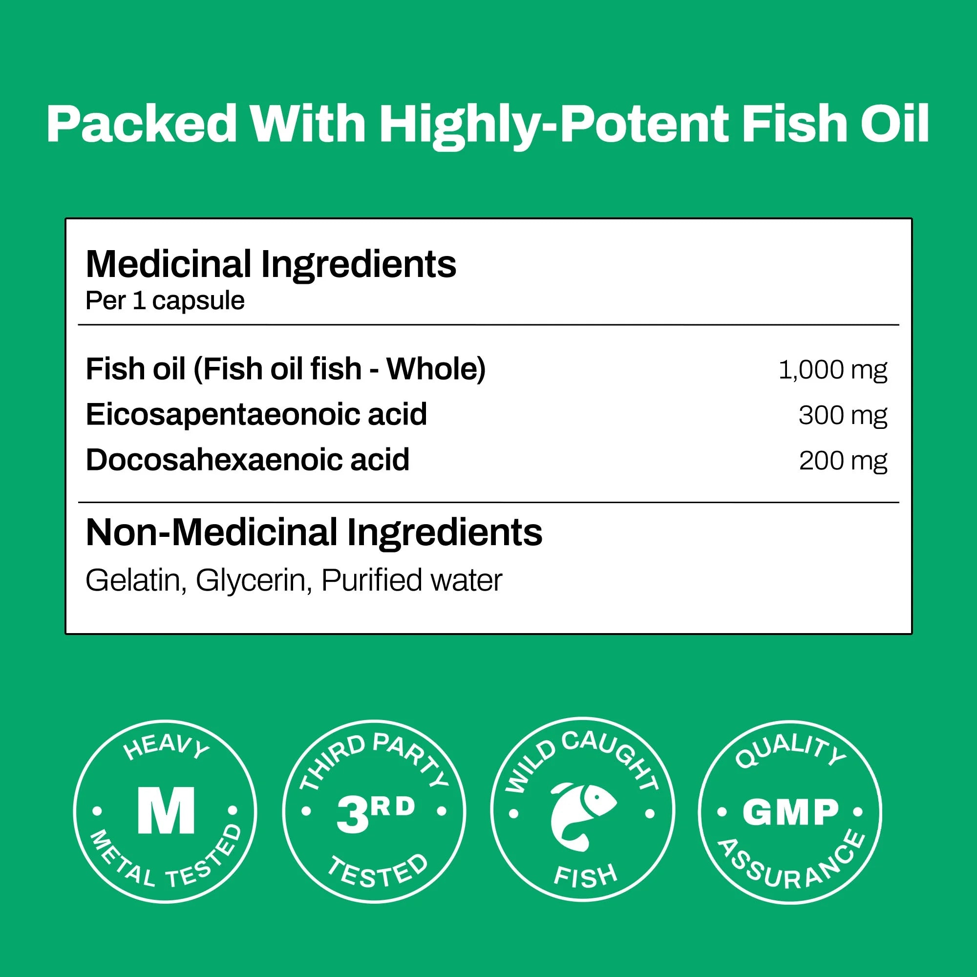 Vitasave Omega 3 Fish Oil Supplement, 3000mg, 120 Softgels J920112