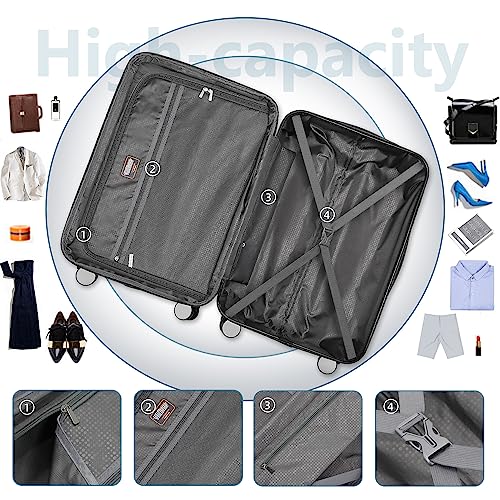 LARVENDER Luggage 5 Piece Set, Expandable Hard Shell Suitcases with Spinner Wheels and TSA Lock G84671
