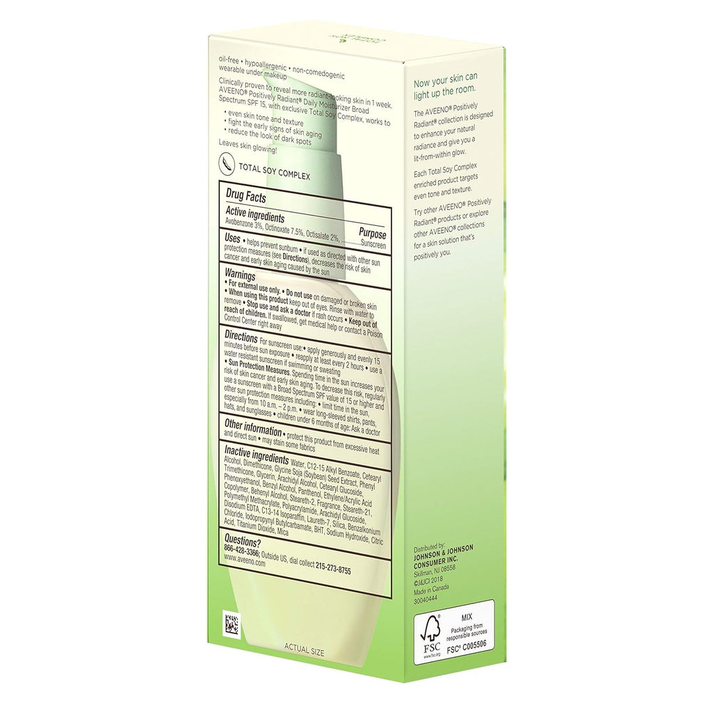 Aveeno Positively Radiant Daily Face Moisturizer SPF 15, 4 fl. oz C5945