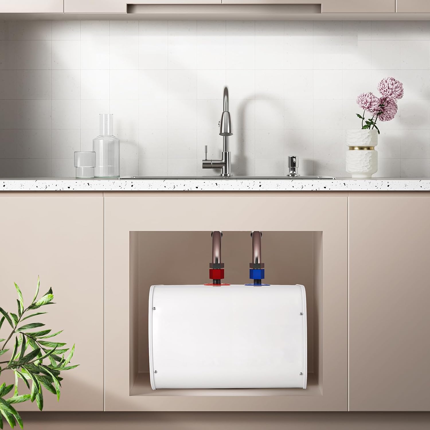 Mini-Tank Electric Under Sink Water Heater 2.6 Gallon, 110V/120V 1500W, White F927624