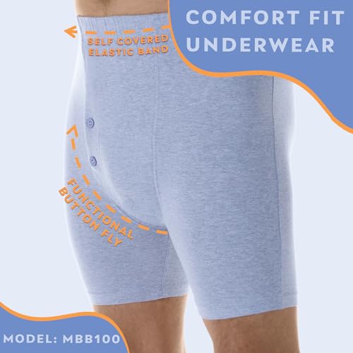 Wearever Men’s Incontinence Boxer Briefs, Reusable & Washable, Pack of 6 D898081