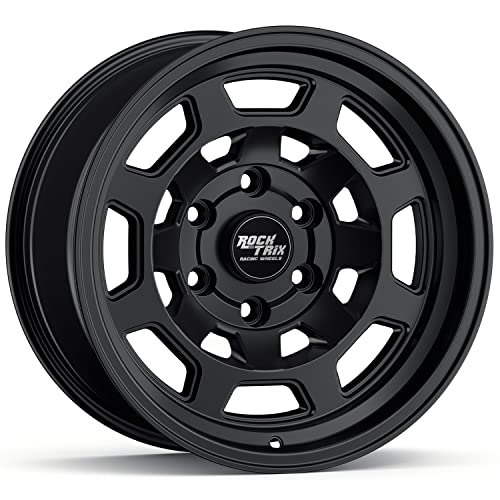RockTrix RT117 17 inch Wheel Compatible with 2009-2024 Ford F150, 17x9 6x135 Wheels (-12mm Offset, 4.5in Backspace) 87.1mm Bore, Black Wheels, Also fits 2022+ Bronco Raptor Rims