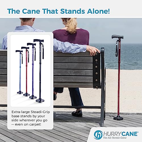 HurryCane Freedom Edition Foldable Walking Cane with T Handle A24452