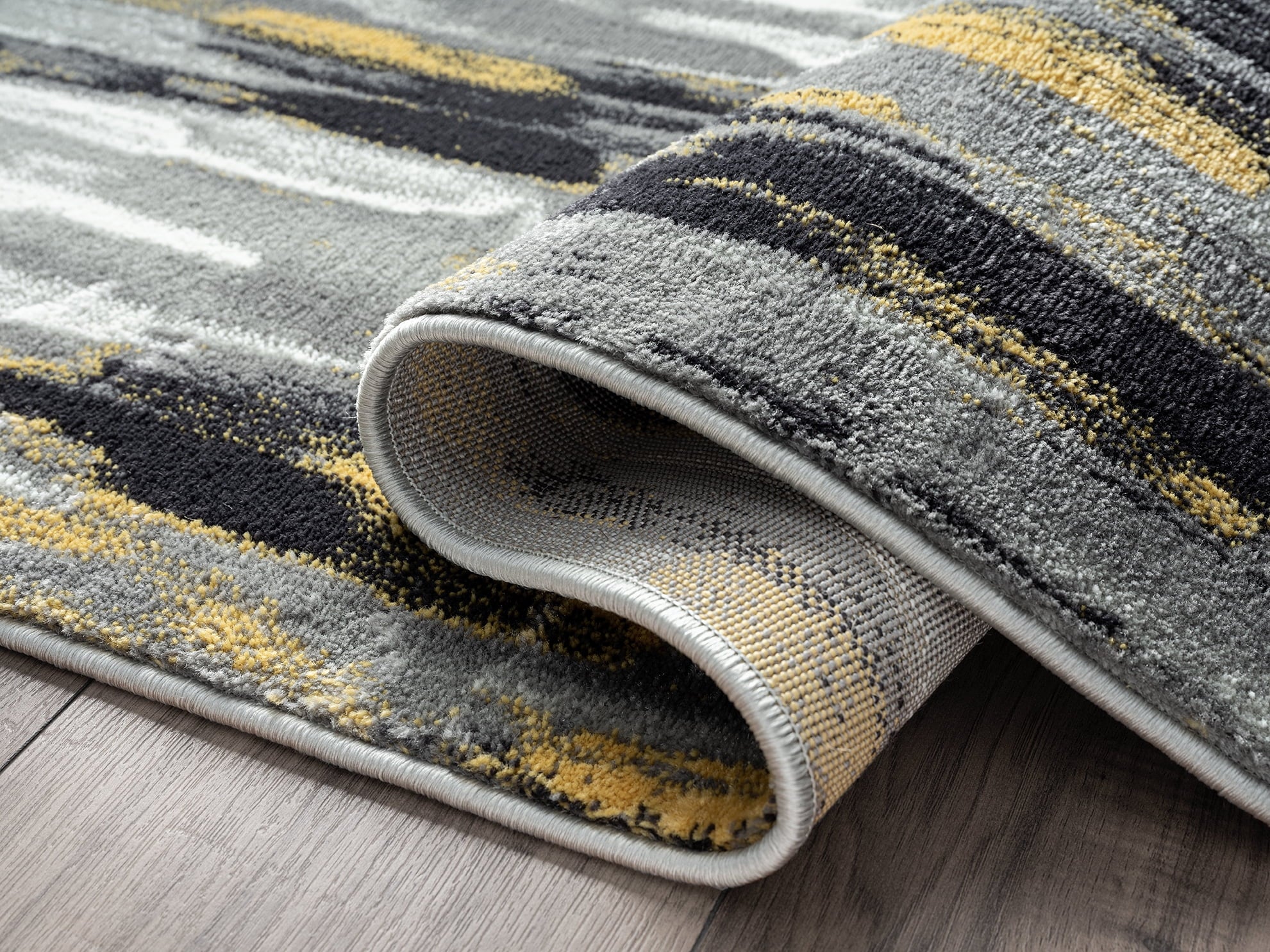 Abani Porto Collection Area Rug 6 x 9 Grey Yellow Q1842
