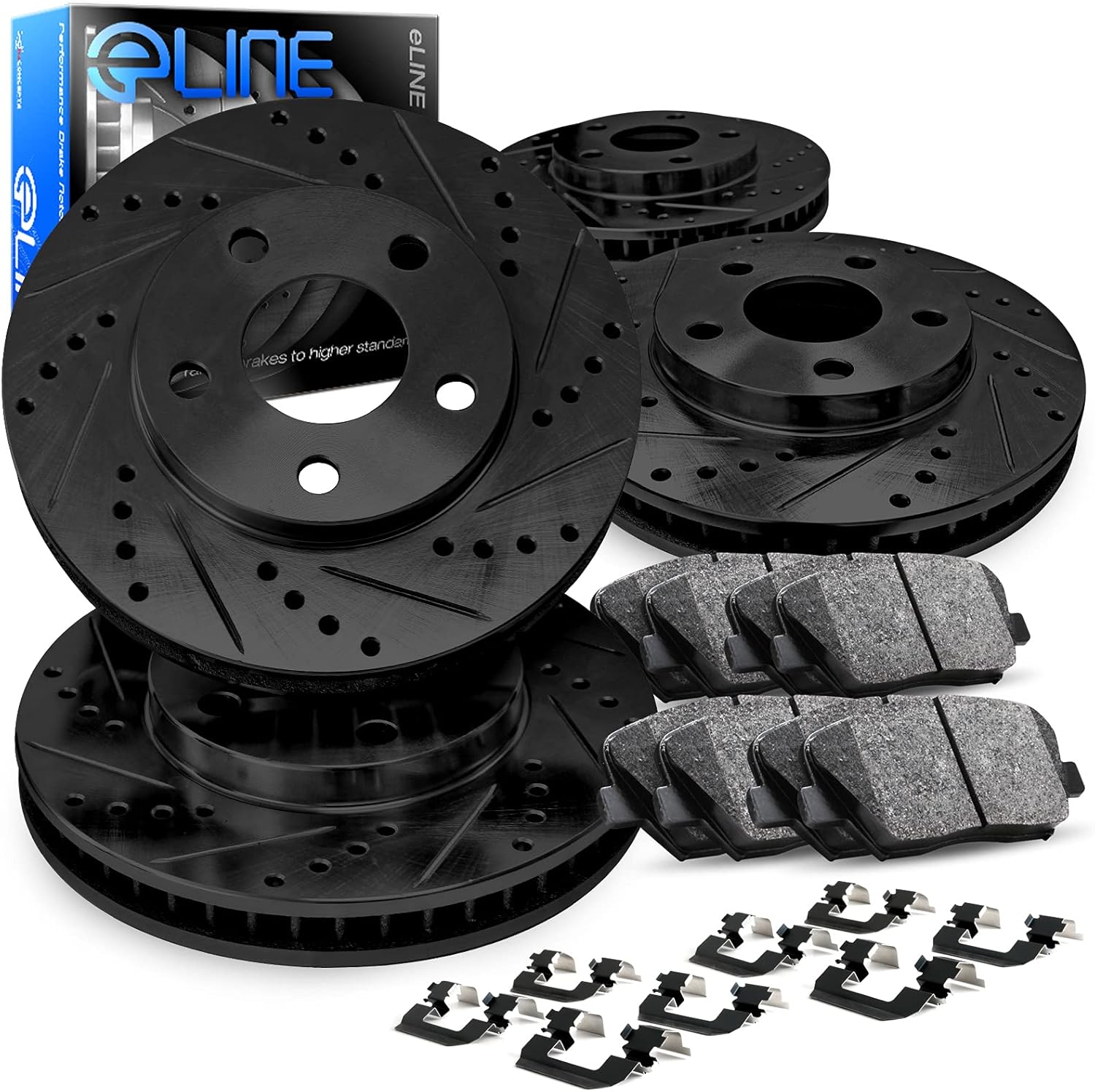 R1 Concepts Front Rear Brakes and Rotors Kit |Front Rear Brake Pads| Brake Rotors and Pads| Ceramic Brake Pads and Rotors |Hardware Kit|fits 2002-2004 Honda Odyssey