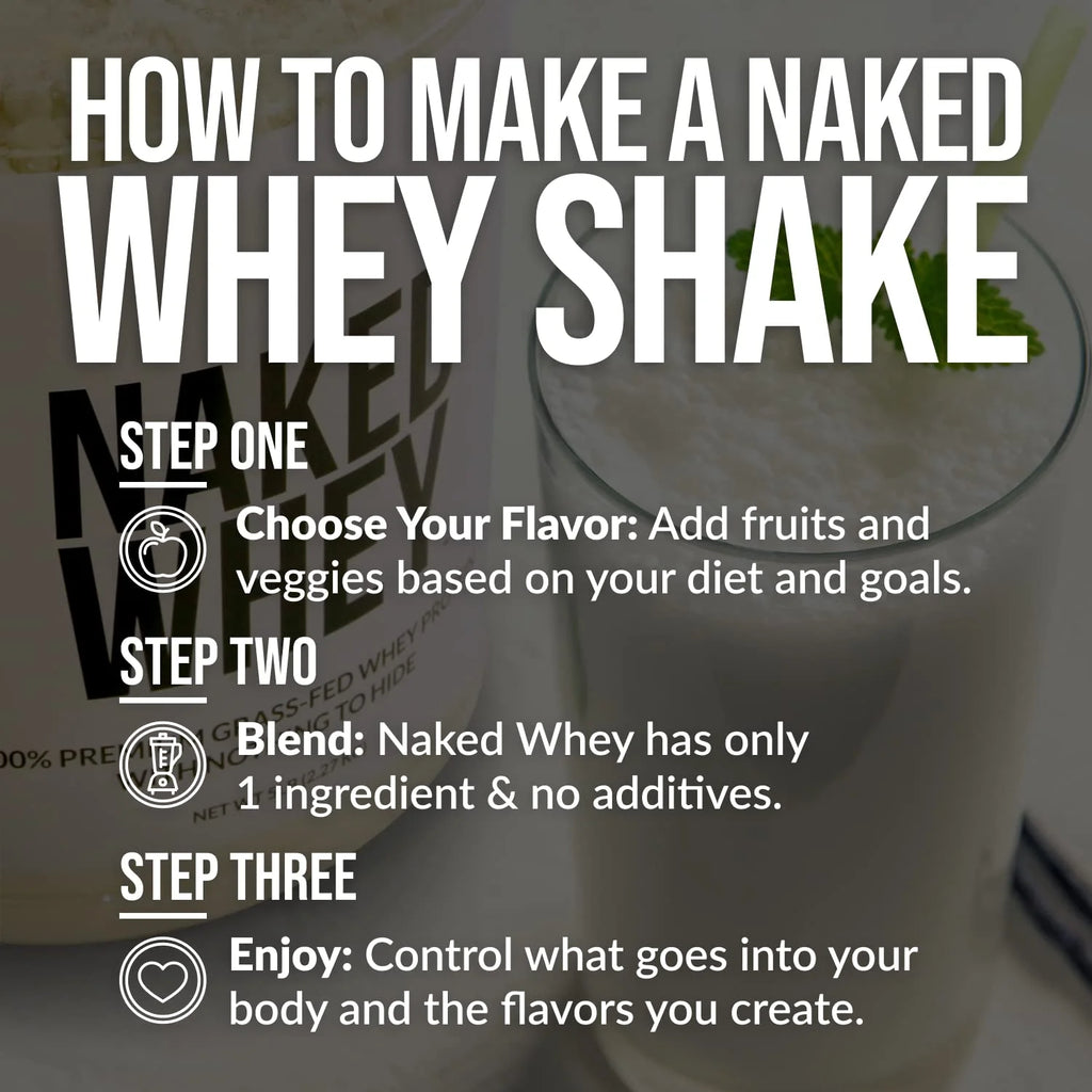 Naked WHEY 5LB Unflavored Whey Protein Powder, 100% Grass Fed, 1 Ingredient J97515