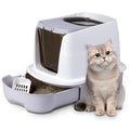 Sunexinlo Cat Litter Box, Enclosed Litter Box with Lid,Large Space for Cats,Drawer Type Cat Toilet,Anti-Splashing and Easy to Clean (Grey)