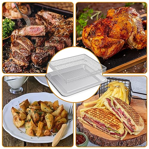 Stainless Steel Baking Tray Pan and Air Fryer Basket for Cuisinart TOA-060 TOA-065 J745