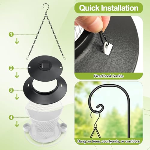 Red Metal Hanging Bird Feeder for Outdoors K14119