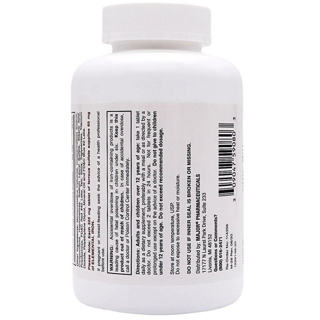 FeroSul Ferrous Sulfate Iron Supplement 325 mg, 1000 Tablets P32619