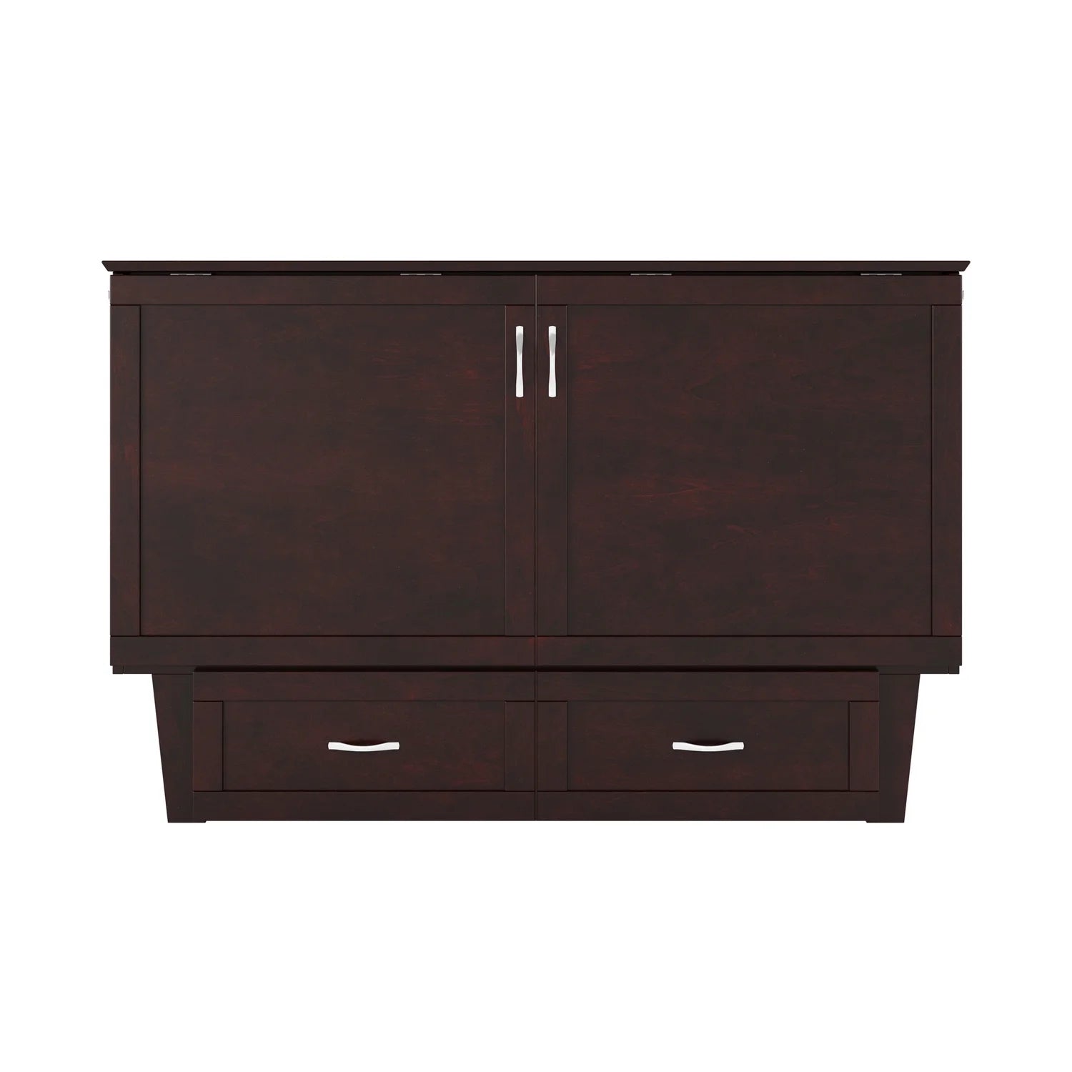 AFI Chelsea Queen Solid Wood Murphy Bed Chest with Mattress Espresso I253004