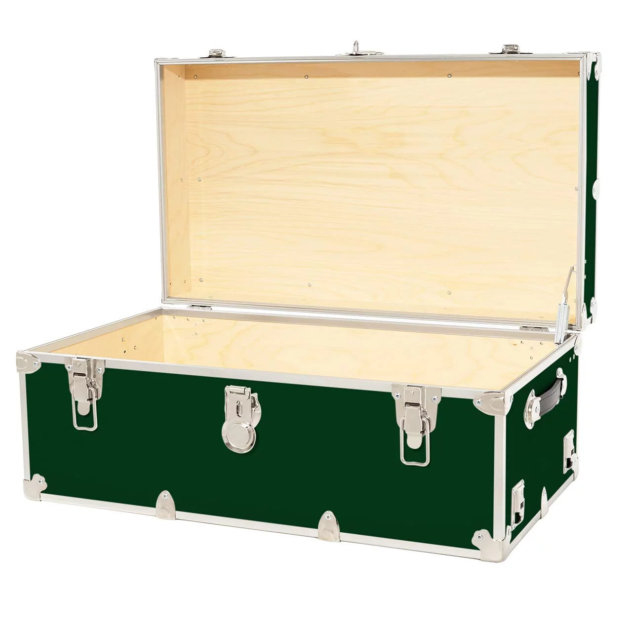 Rhino Trunk & Case Large Leather Embossed Vinyl Trunk, Forest Green L654