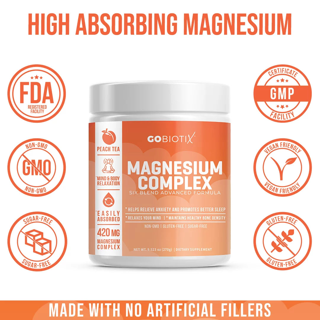 GoBiotix Magnesium Complex Powder - Peach Tea M192380