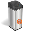 iTouchless Stainless Steel Dual-Compartment (8 Gallon Each) 60 Liter Kitchen Garbage Waste Solution 16 Gallon Touchless Sensor Trash Can/Recycle Bin