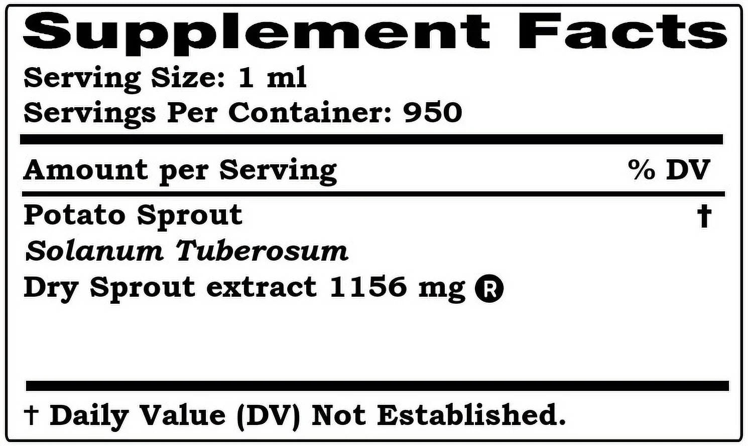 Potato Sprout Liquid Extract by HerbalTerra, Glycerite, 32 Fl Oz L46970