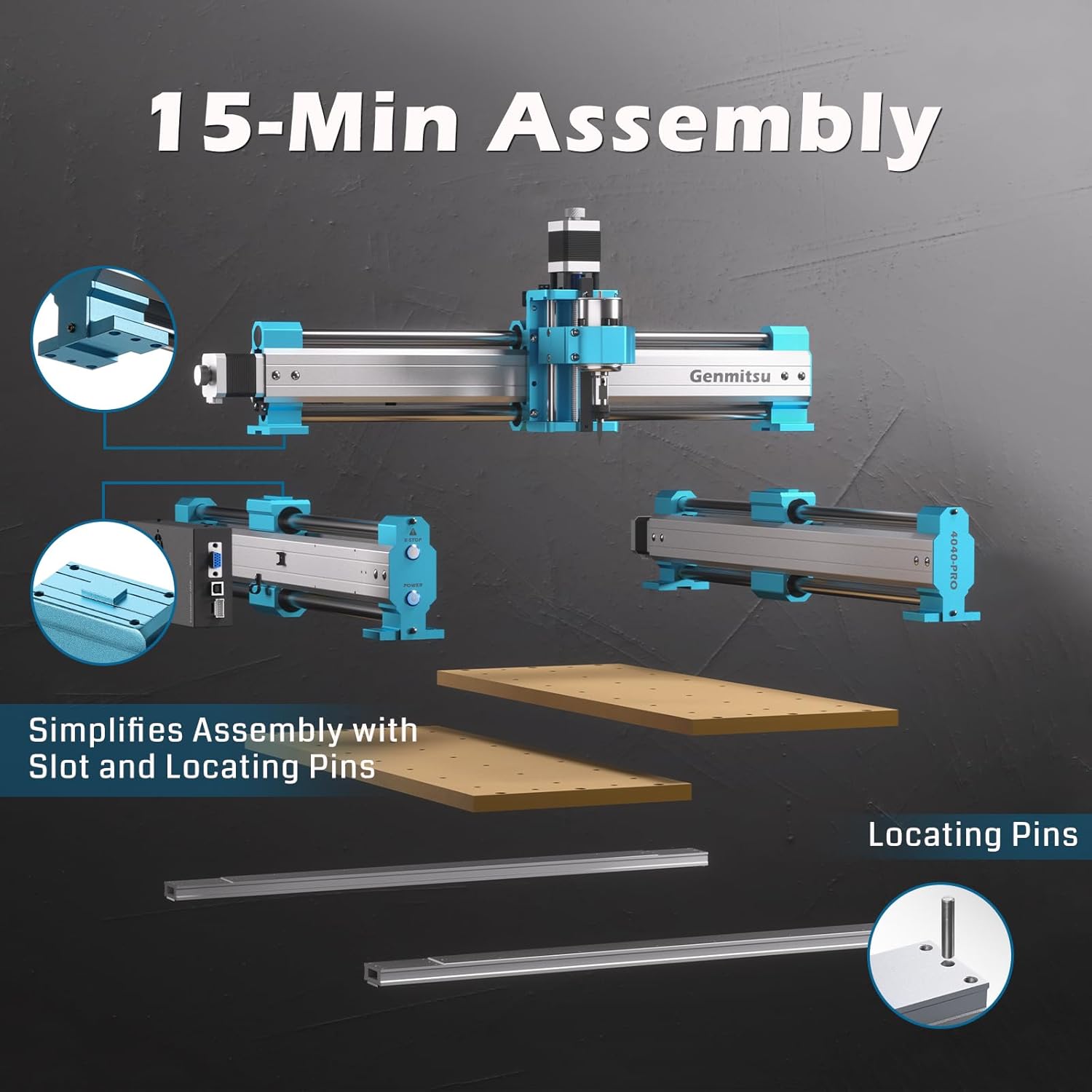 Genmitsu CNC Router Machine 4040-PRO 3 Axis Engraving for Woodworking Metal Acrylic B937611