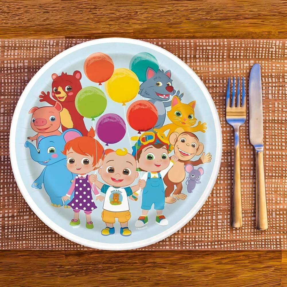 Cocomelon Round Dinner Plates 7" 9" Pack of 8 Multicolor N434564