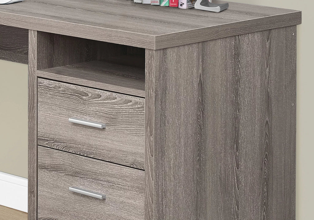 Monarch Specialties L-Shaped Corner Computer Desk, 80"L, Brown Laminate P1647