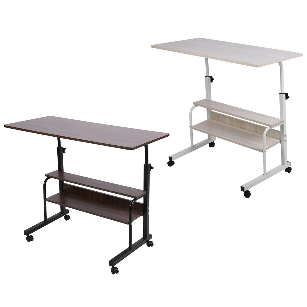 iMounTEK 3-Tier Mobile Laptop Table with Wheels, Adjustable, Beige X980600