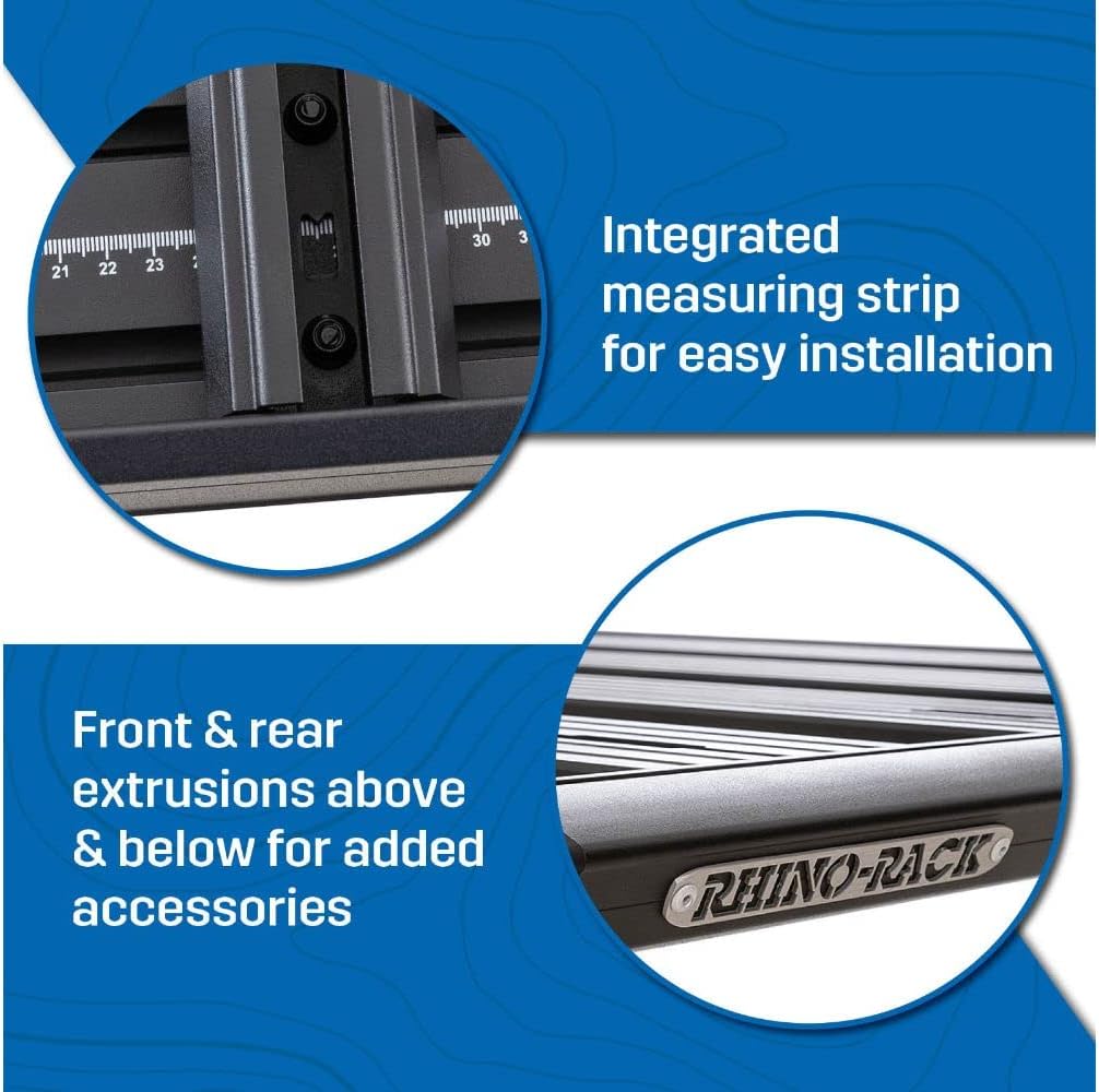 Rhino Rack Pioneer Roof Rack Kit for Toyota Tundra Crewmax 2022+, Aluminum, Black B5317