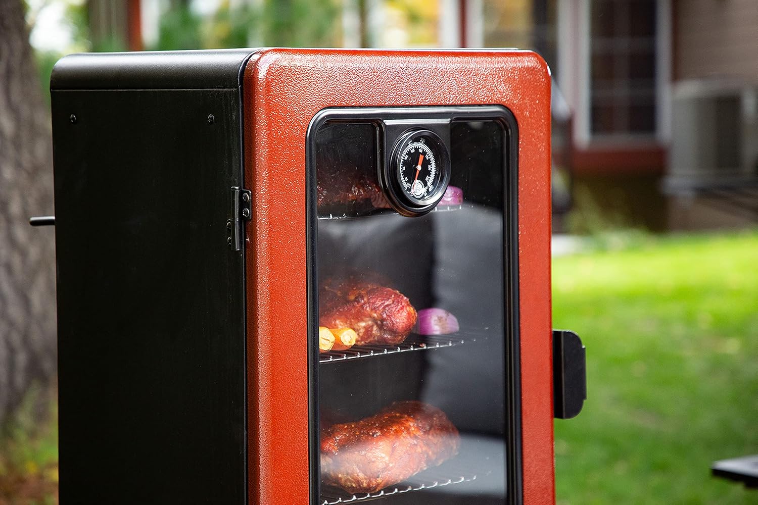Pit Boss Grills PBV3G1 Vertical Smoker, Red Hammertone, 684 sq in P147014
