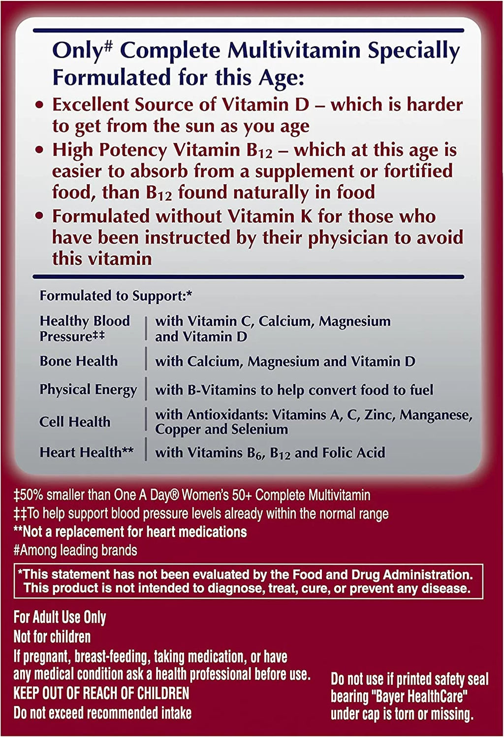One A Day ProActive 65+ Multivitamin 150 Tablets, 5 Pack U14614