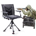 TR 360 Degree Swivel Hunting Chair,400 lbs Capacity Silent Hunting Blind Chair,4 Legs Height Adjustable,Comfortable Padded Seat,Portable Ground Hunting Chair for Deer Dove Hunting