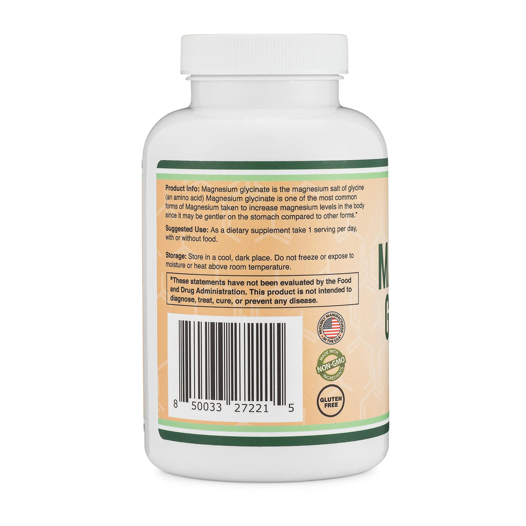Magnesium Glycinate 400mg, 180 Capsules by Double Wood Supplements Q900