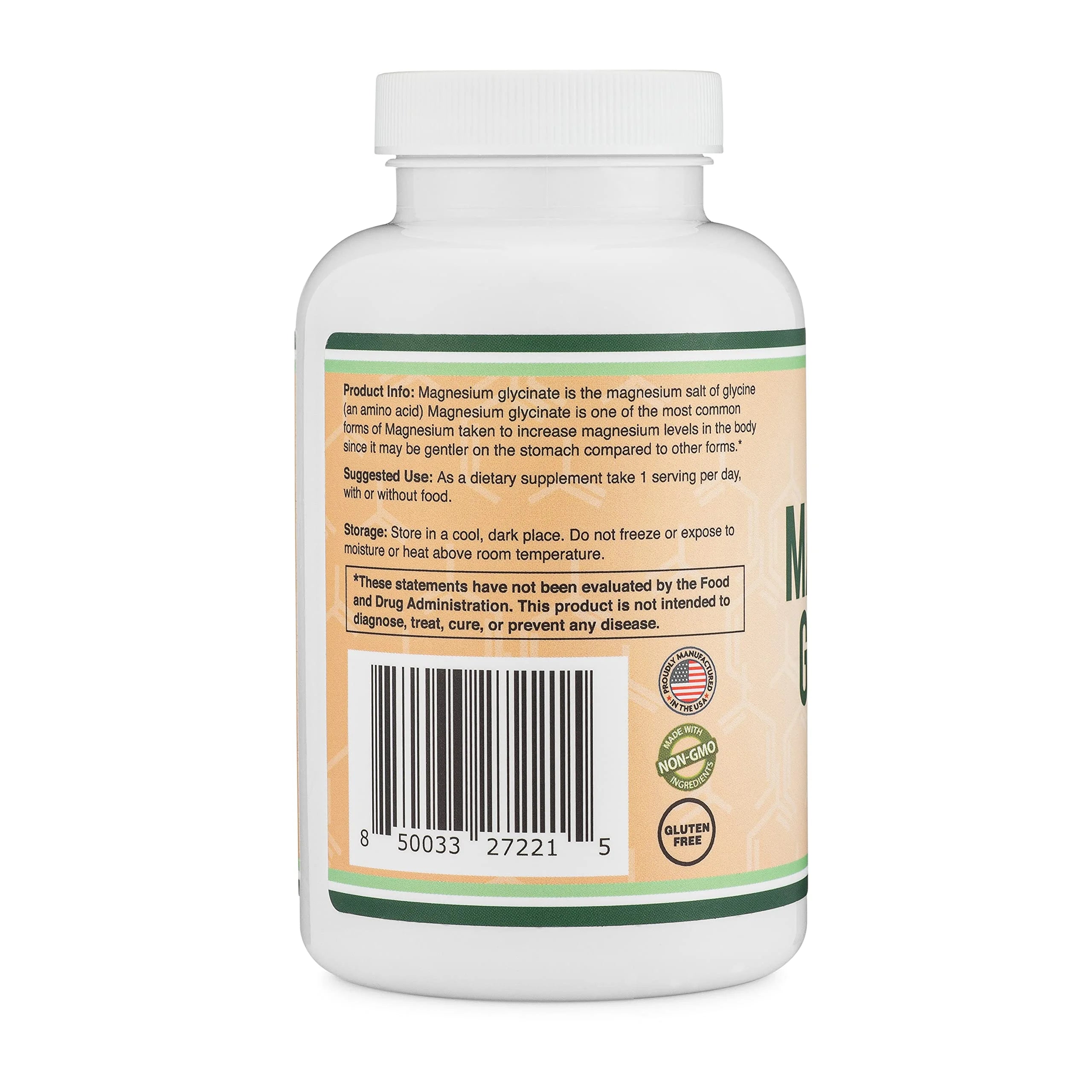 Magnesium Glycinate 400mg, 180 Capsules by Double Wood Supplements Q900