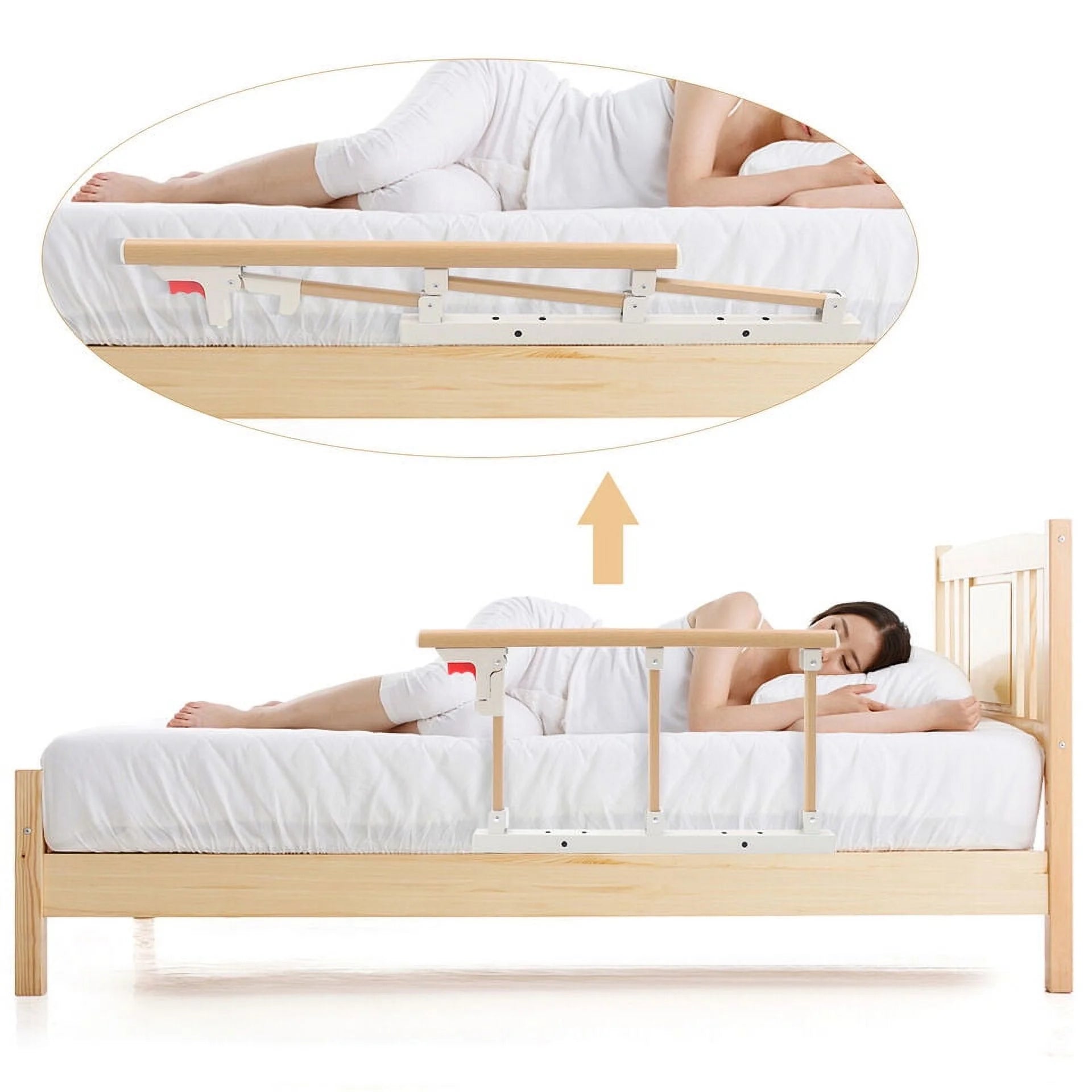 Wuzstar Bed Side Rails Guard Folding Bed Safety Rail for Elderly Adults I867453