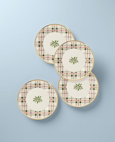 Lenox Holiday Plaid 12-Piece Dinnerware Set, Red & Green O5158