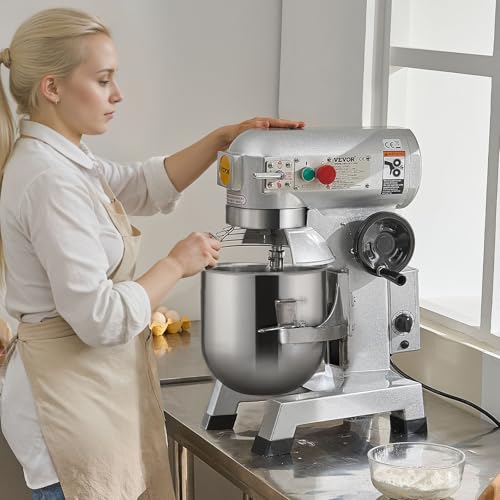 VEVOR Commercial Food Mixer 10Qt Stainless Steel Bowl, 450W 3 Speeds R82048