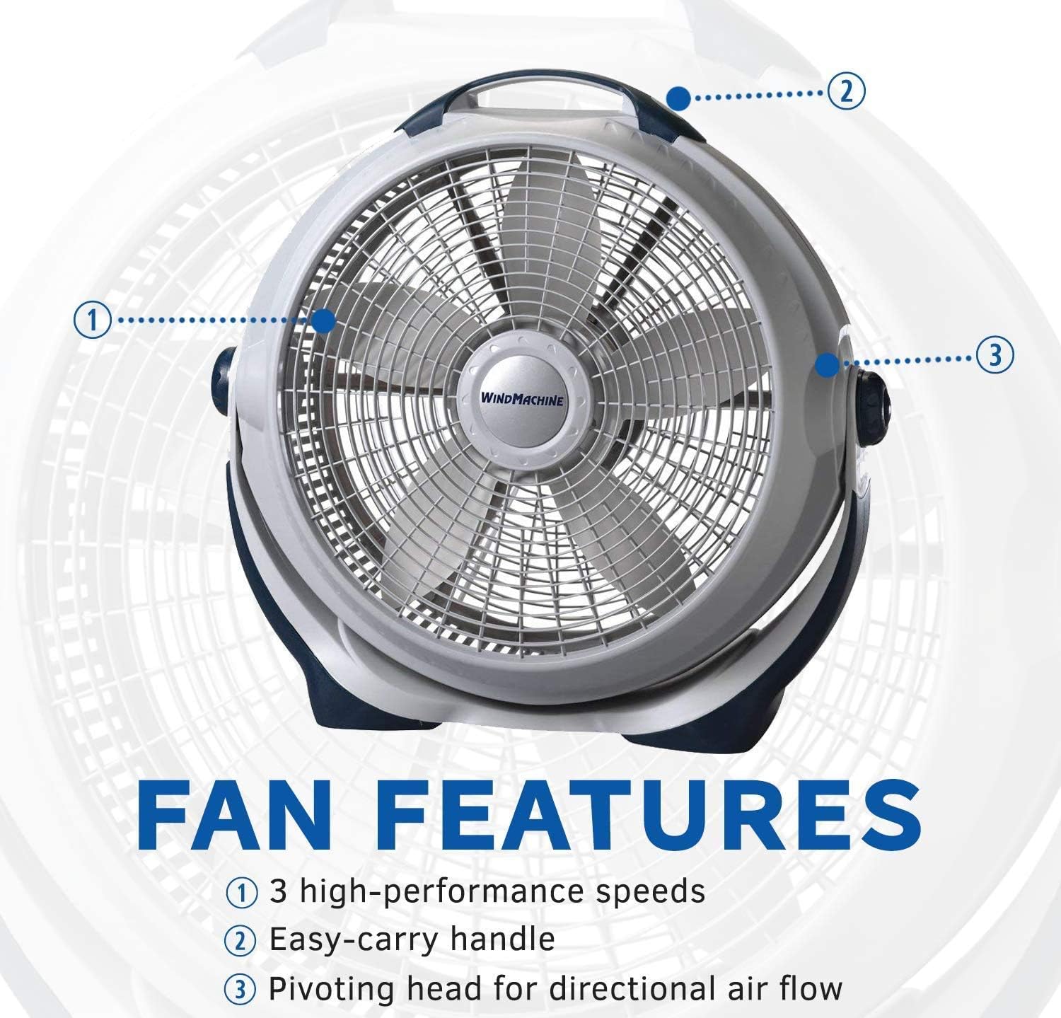 Lasko Wind Machine 20" Air Circulator, Black R778