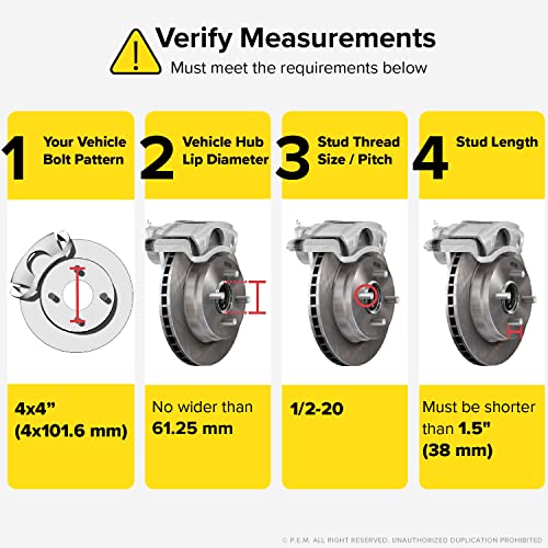 2 inch Golf Cart Wheel Spacers 4x4 Bolt Pattern Compatible with EZGO Club Car B894603