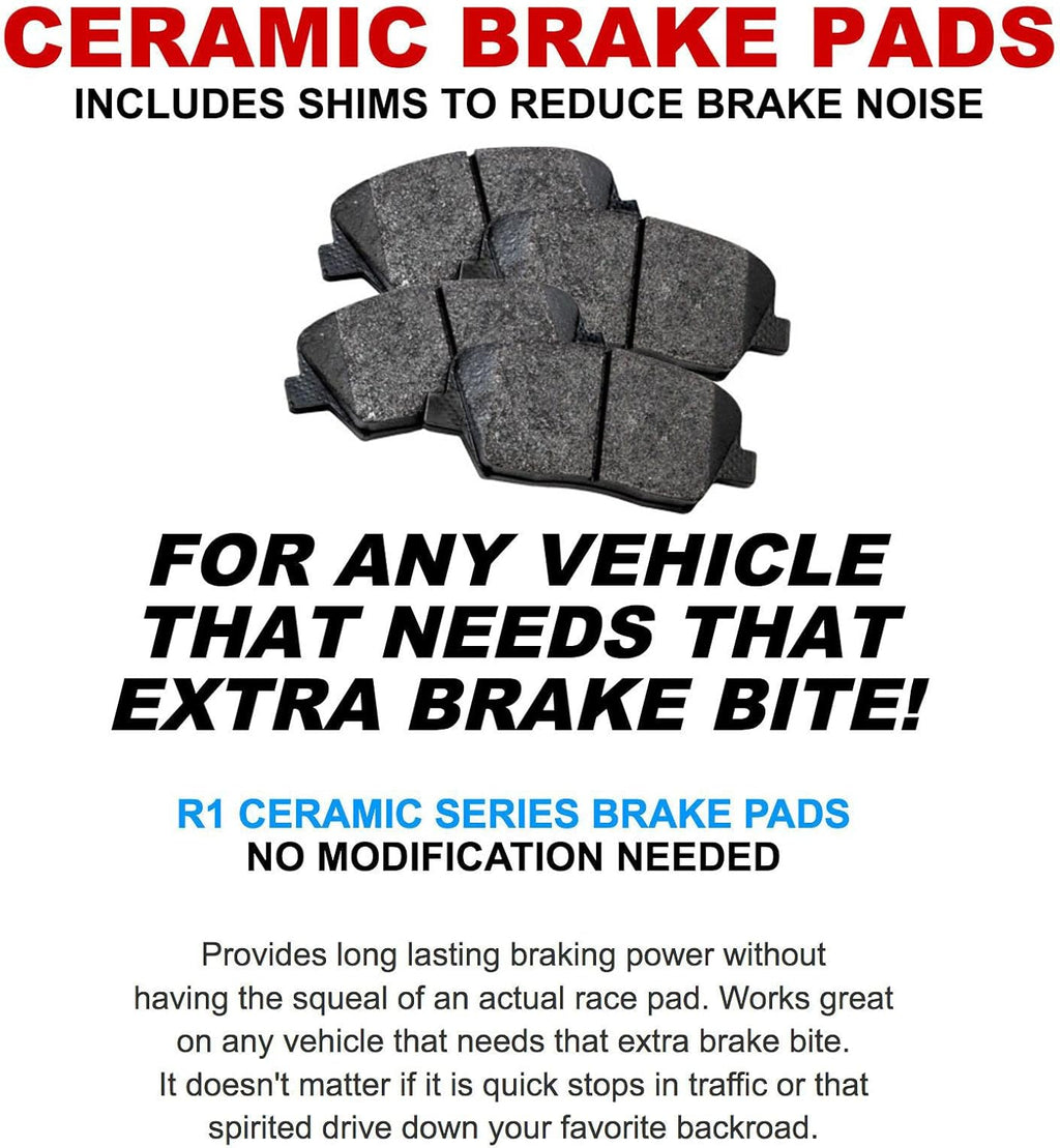 R1 Concepts Front Rear Brake Pads and Rotors Kit for 2002-2004 Honda Odyssey O675