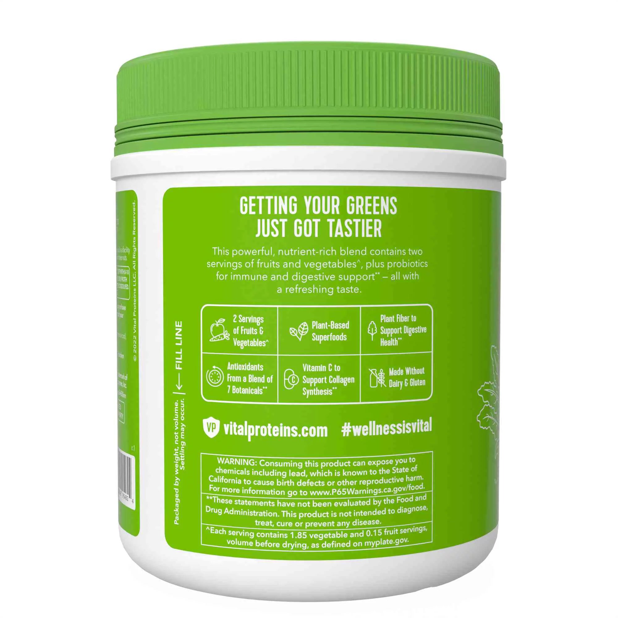 Vital Proteins Daily Greens Probiotic & Digestive Support, Green Apple, 9.34 oz B4381