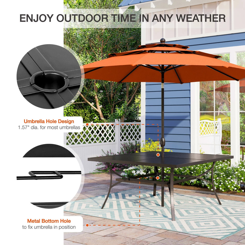 Sophia & William 9 Piece Outdoor Metal Patio Dining Set with Swivel Chairs D233402