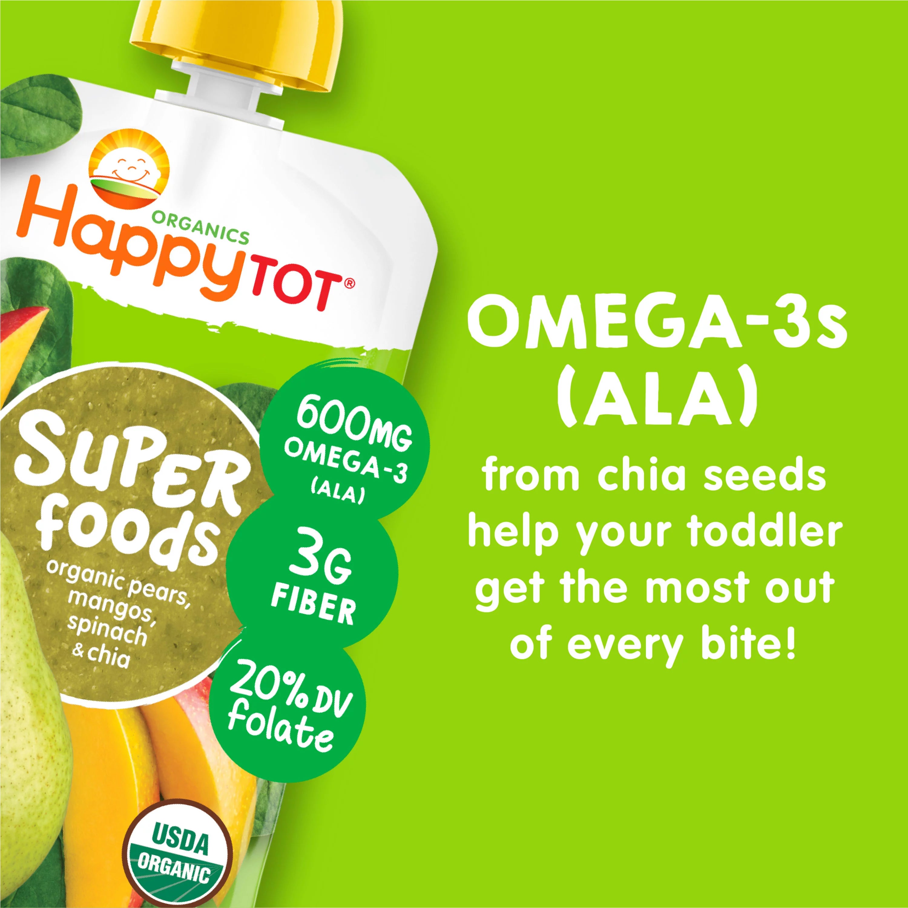 Happy Tot Organics SuperFoods Super Morning Stage 4 Variety Pack, 16 Pouches X672