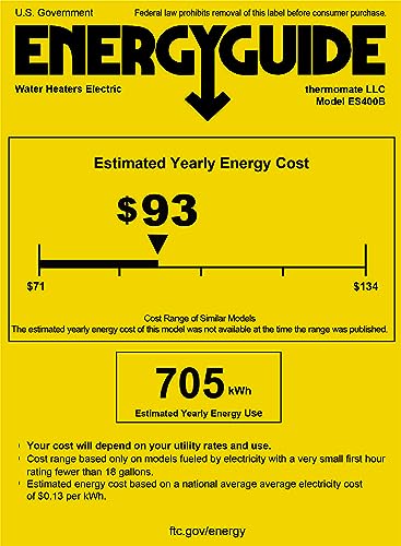 thermomate Mini Tank Water Heater Electric, 2.5 Gallon Under Sink, 120V E908189