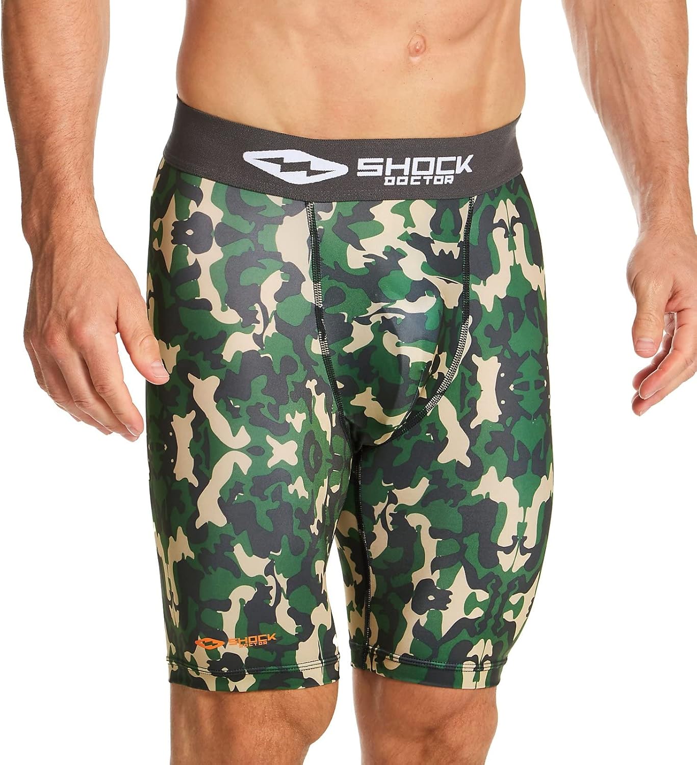 Shock Doctor Compression Shorts with Protective Bio-Flex Cup, Moisture Wicking Vented Protection, Adult Size