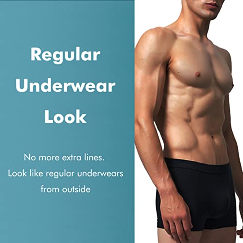 Washable Incontinence Boxer Briefs for Men, X-Large, Black C153075