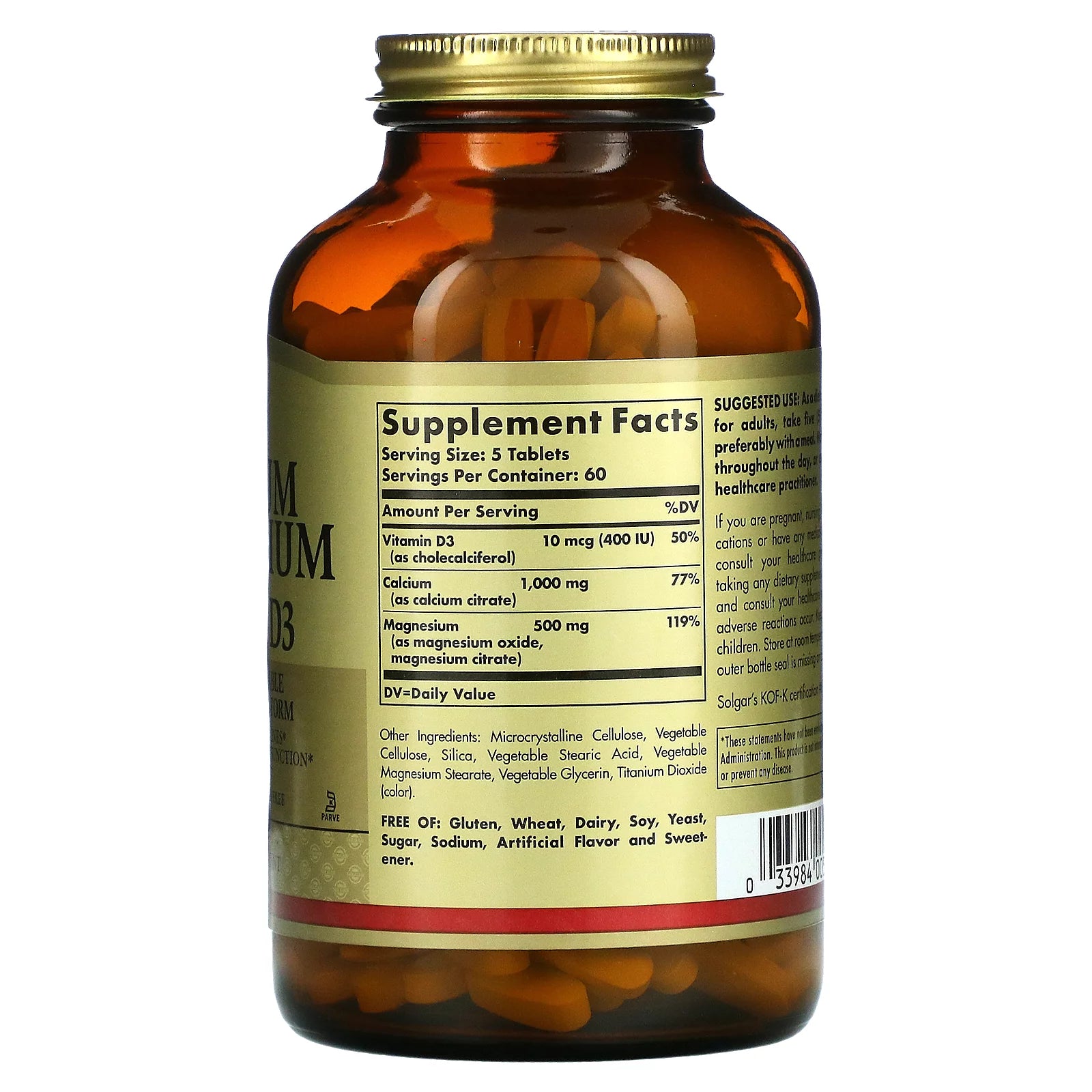 Solgar Calcium Magnesium with Vitamin D3, 300 Tablets R449507