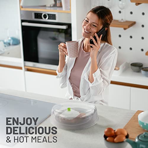 Microwave Cover for Food, Splatter Proof, Steam Vents, 10 Inch, 2 PK by RamPro S9365
