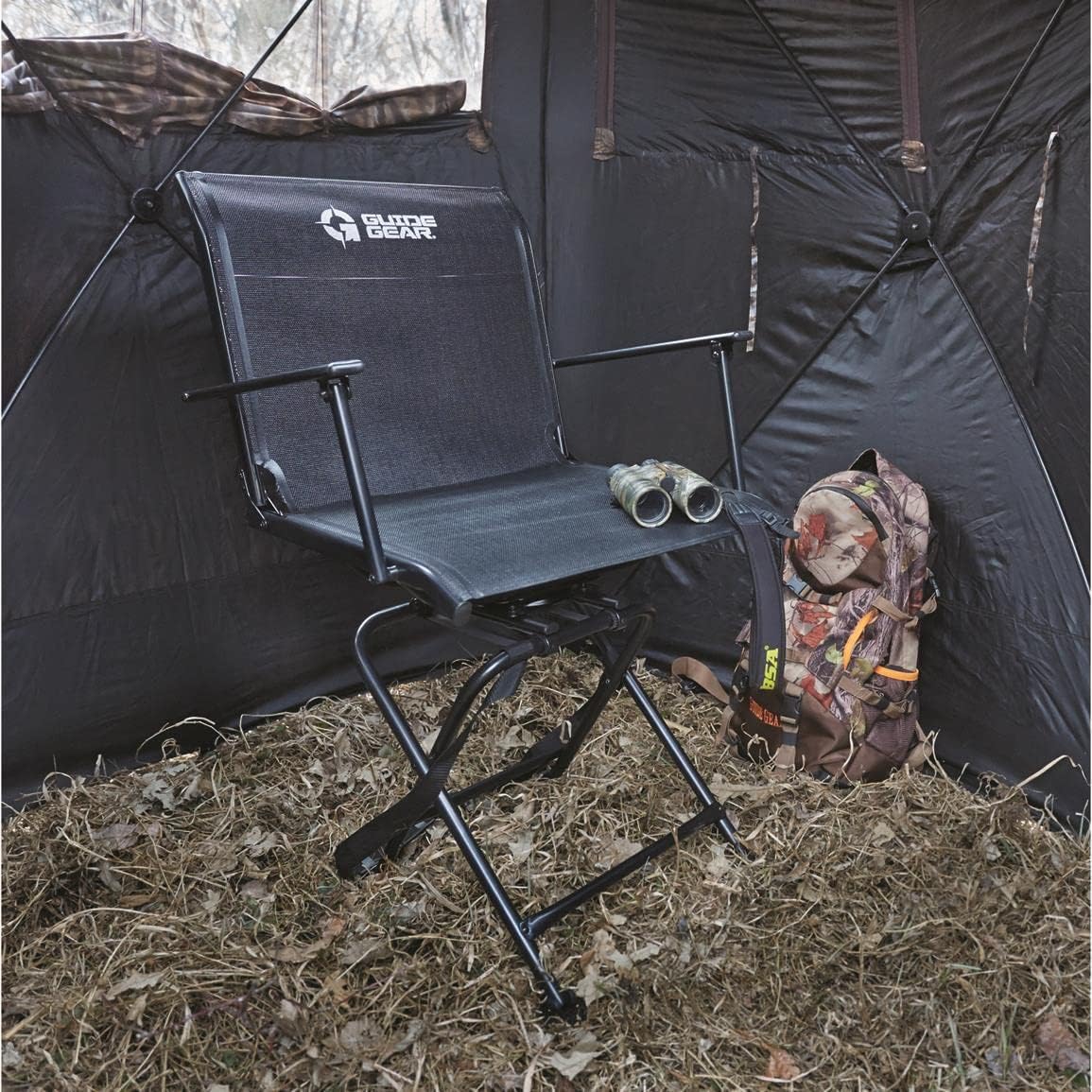 Guide Gear Big Boy Hunting Blind Chair with Armrests, 500-lb Capacity Z47587