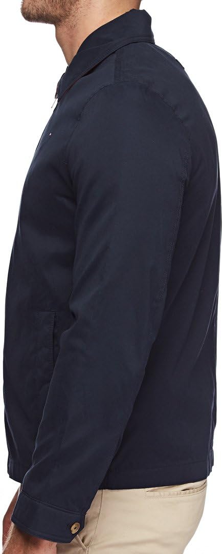 Tommy Hilfiger Men's Lightweight Zip-Up Microtwill Golf Jacket, Navy, Large M81425