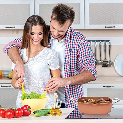 Moss & Stone Copper Chef 5-Piece Cookware Set, Non Stick Deep Frying Pan I72368
